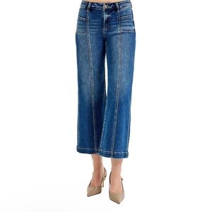 NWT Risen Jeans Wide Leg Crop Front Seam Jeans Size 31.